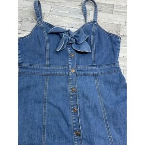 7 For All Mankind Womens Denim Jean Dresss XLarge XL Double Bow Tie Button $259